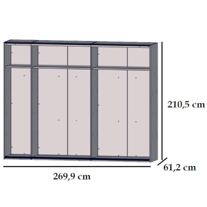 Skříň Jakobina 270cm Dub/Černá