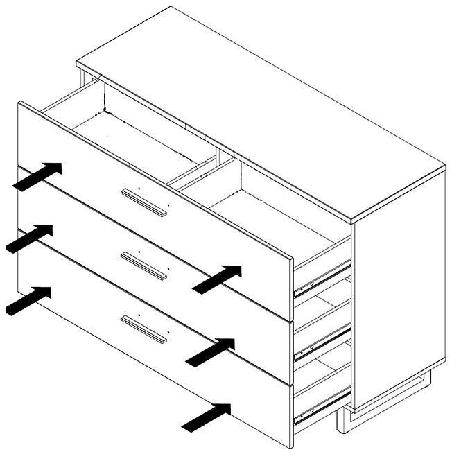 Komoda Jakobina 120cm Dub/Černá