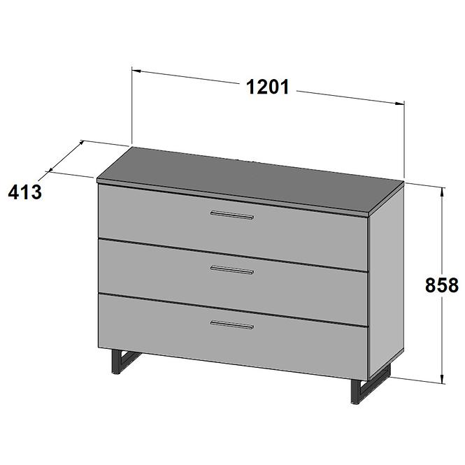 Komoda Jakobina 120cm Dub/Černá