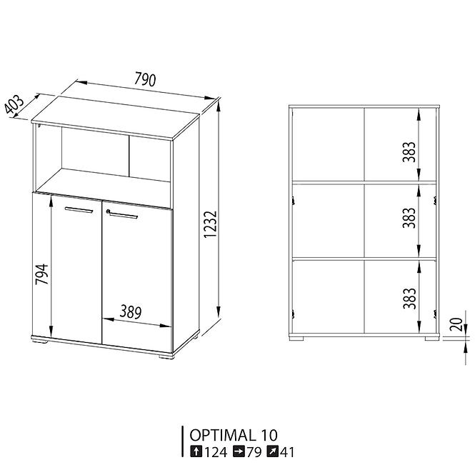 Komoda Optimal 79cm Dub Sonoma