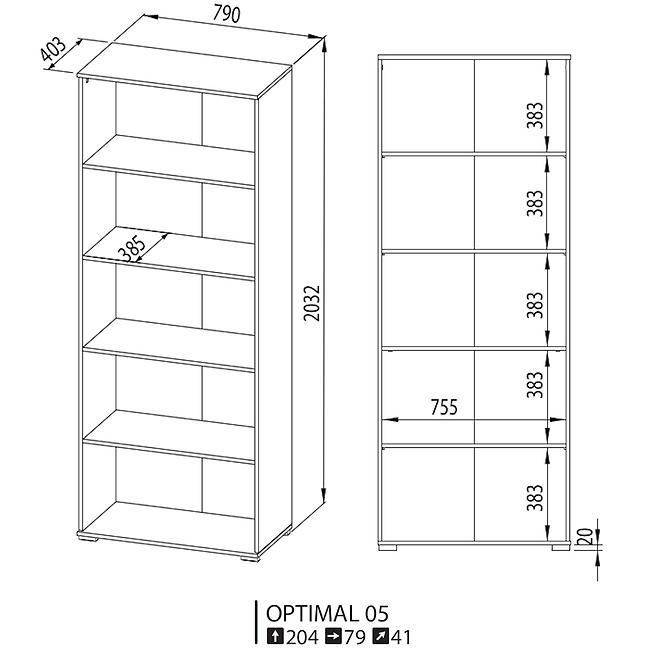 Regál Optimal 79cm Dub Sonoma