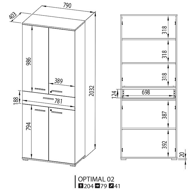 Skříň Optimal 79cm Dub Sonoma