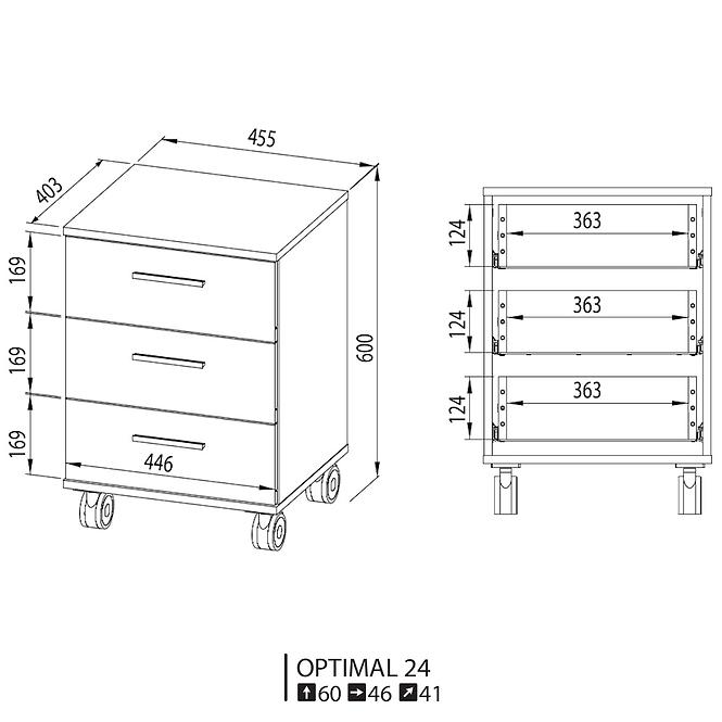 Kontejner Optimal 46cm Dub Sonoma