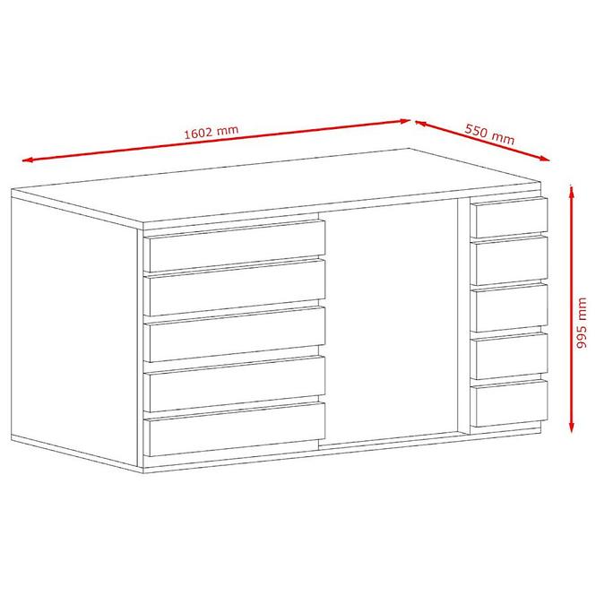 Komoda Miro 160cm Dub Wellington