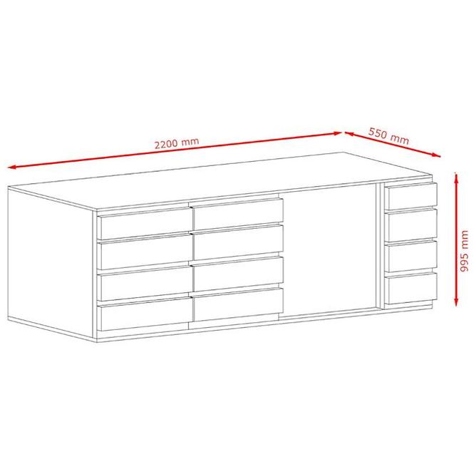 Komoda Miro 220cm Dub Wellington