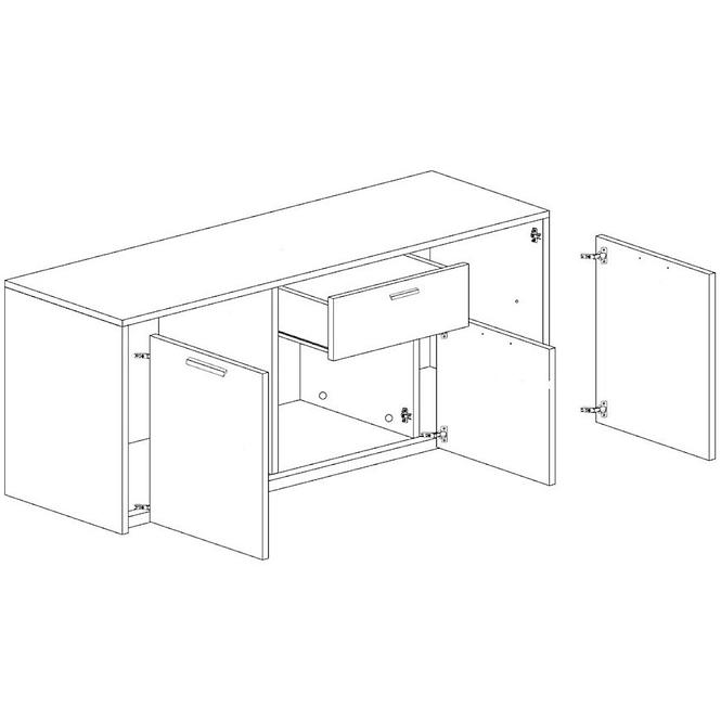 Komoda Lille 219cm Dub Wellington