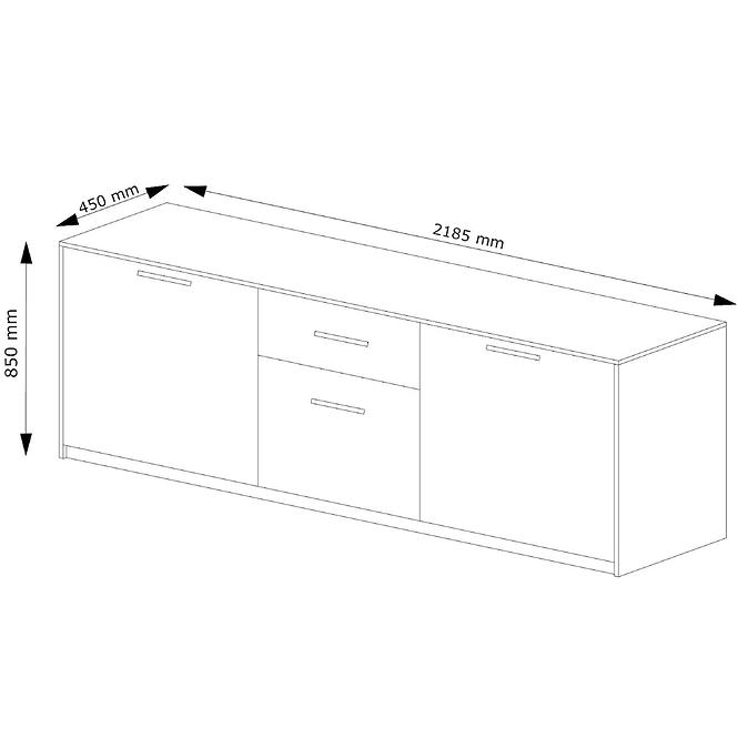 Komoda Lille 219cm Dub Wellington