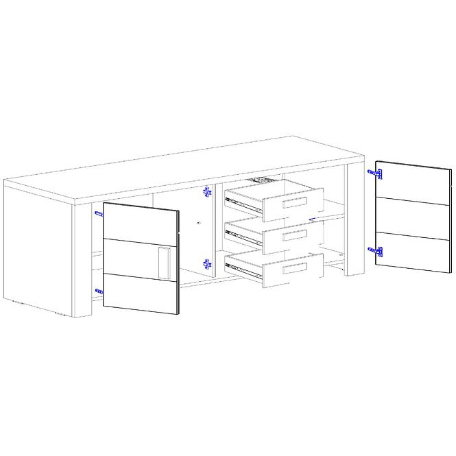 Komoda Lyon 216cm Dub Wellington