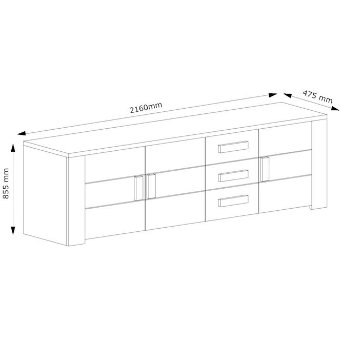 Komoda Lyon 216cm Dub Wellington