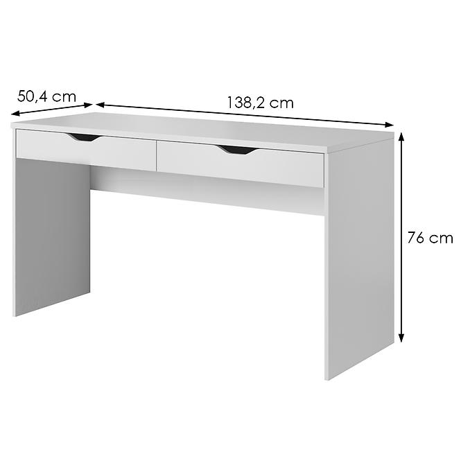 Psací Stůl Mati 139cm Bílá