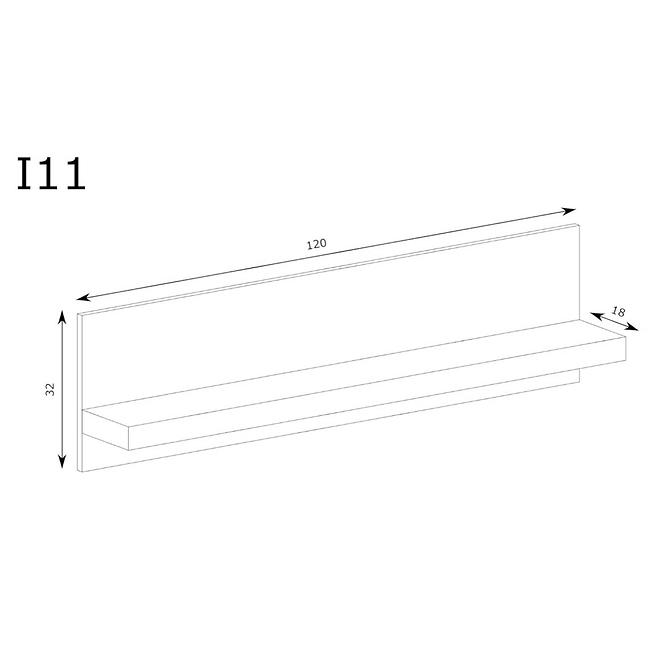 Polička Indianapolis 120 cm Kraft Bila