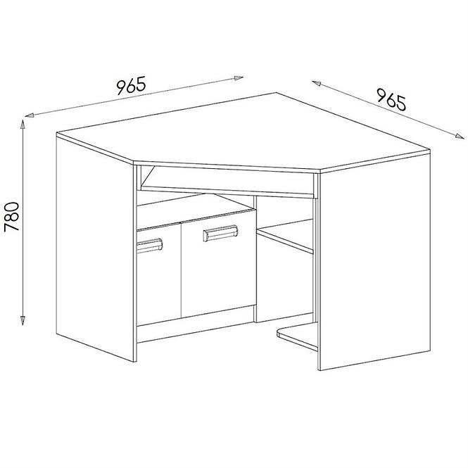 Rohový Psací Stůl Lorento 78cm Jaseň Coimbr