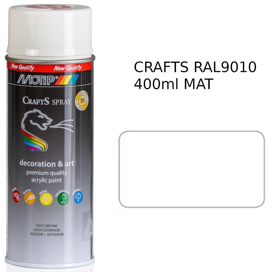 Sprej Crafts bílá mat RAL9010 400ml