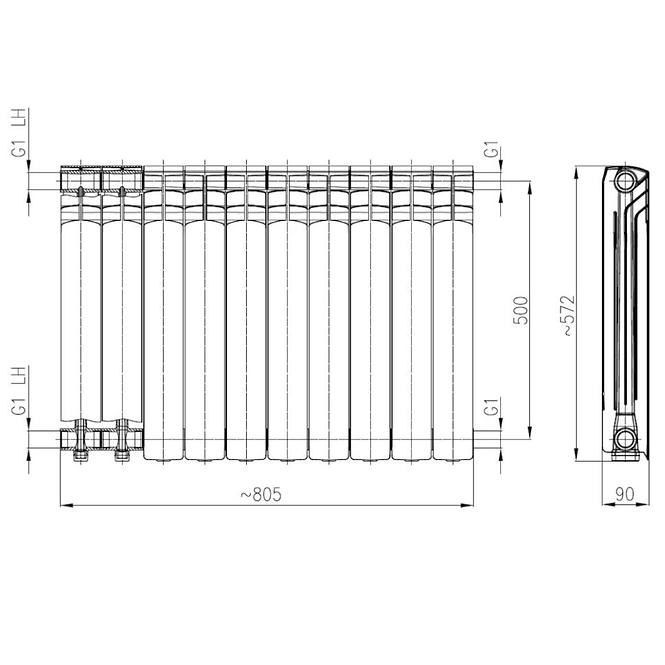 Radiátor hliník 1420W