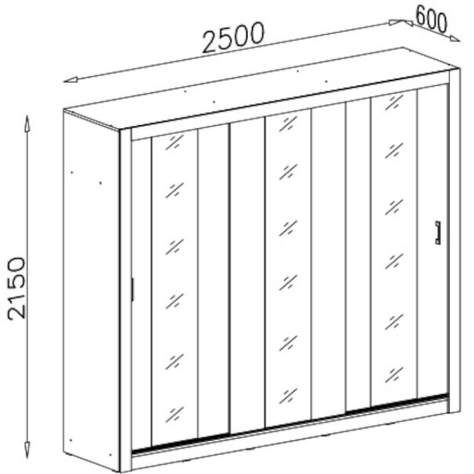 Skříň Duca 250cm Dub Sonoma