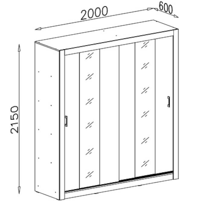 Skříň Duca 200cm Dub Sonoma