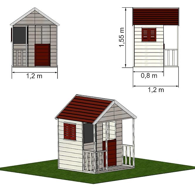 Dřevěný dětský domeček Veranda 120 cm