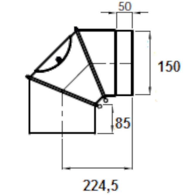 Nastavitelné koleno 150/90