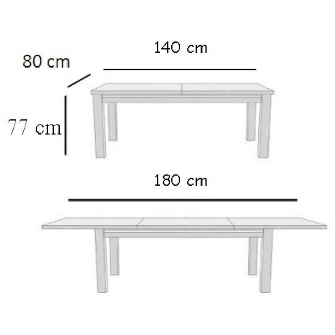 Stůl 140x80+40 Bílý