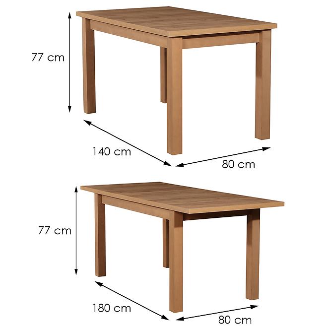 Stůl 140x80+40 Dub Wotan