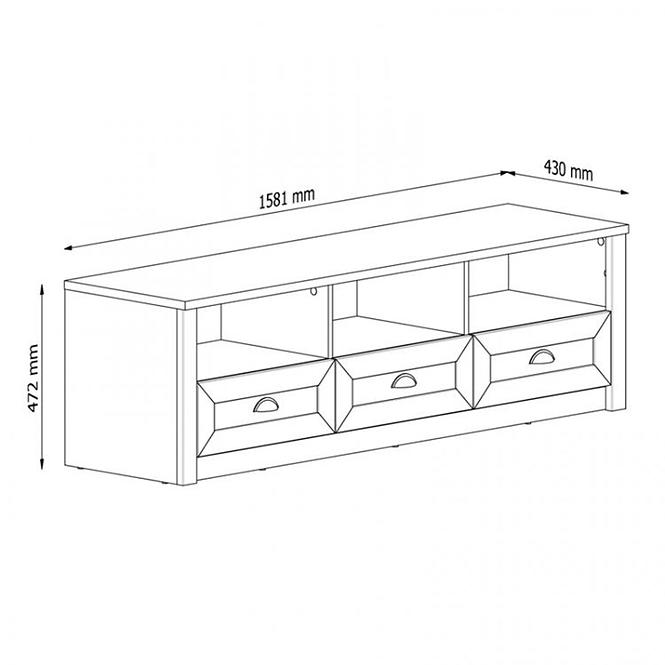 TV Stolek Prowansja Borovice 160cm Andersen/Dub Lefkas Tmavý