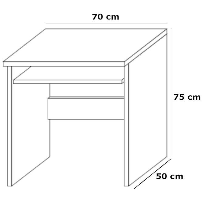 Psací Stůl Leo I 70cm Bílý