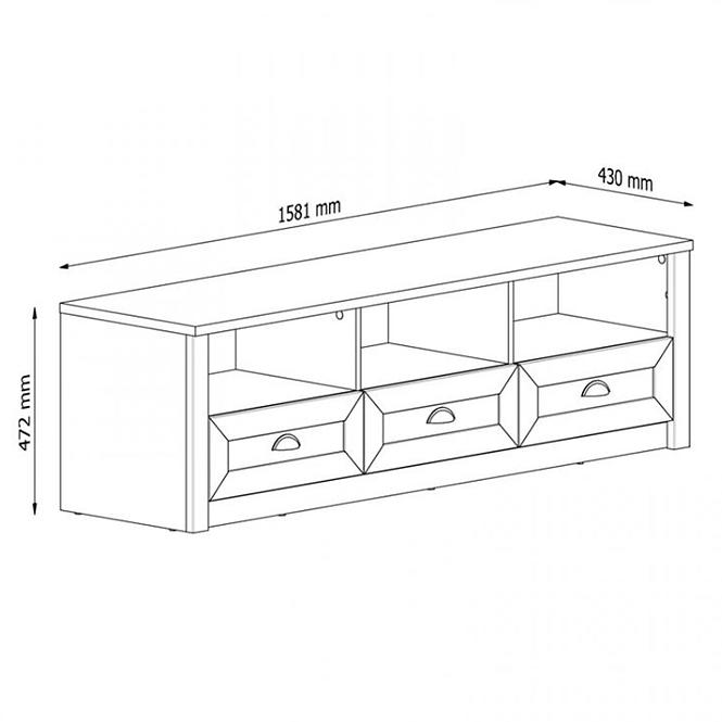 Tv Stolek Prowansja 160cm Grey