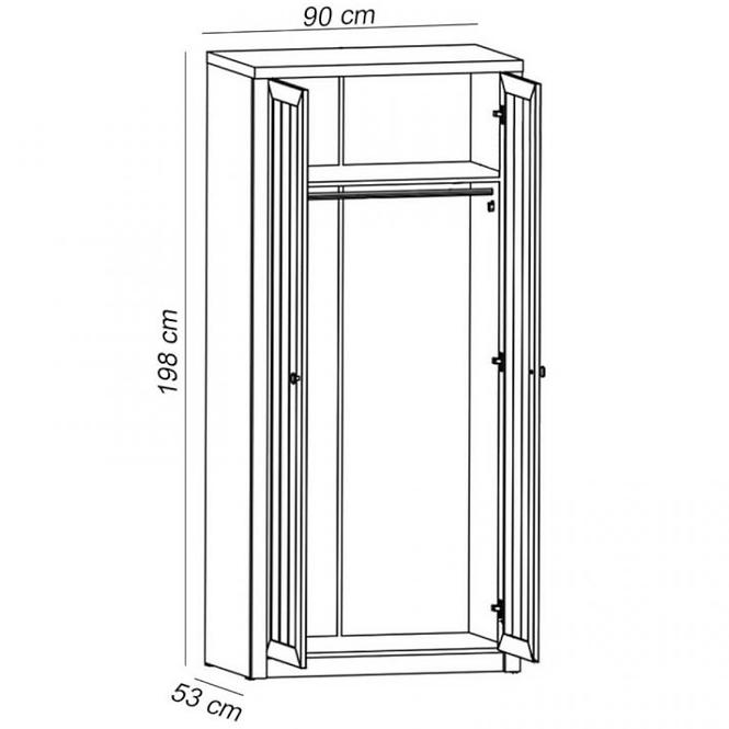 Skříň Prowansja 90cm Grey, S2D