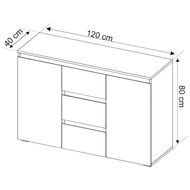 Komoda Luiza 120cm Dub Wotan