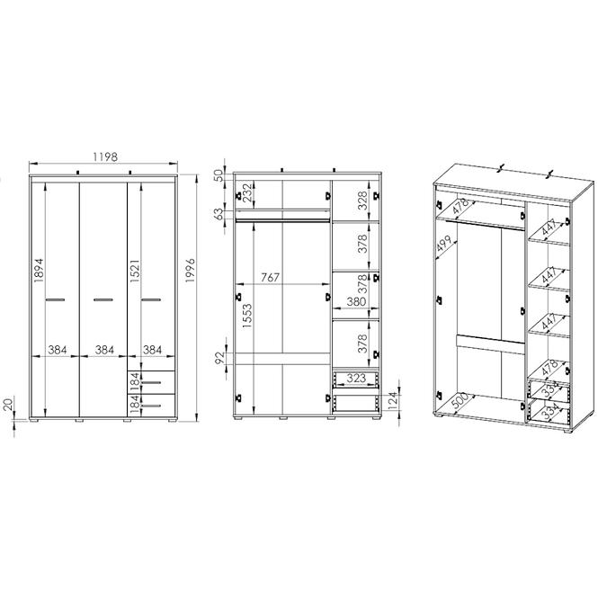 Skříň Avo 120cm Dub Sonoma