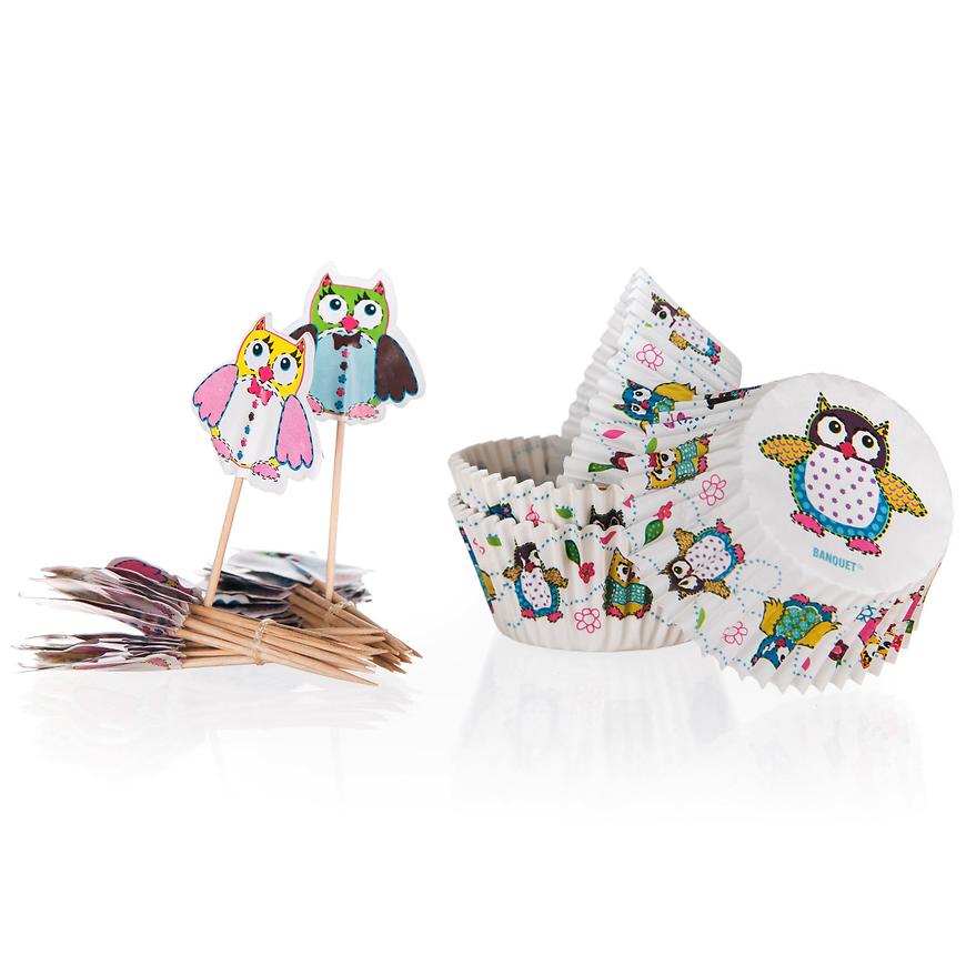 Formičky na muffiny owls 11,5cm 24 + 24 ks uki 44900309