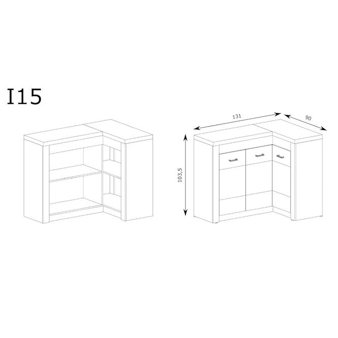 Komoda Indianapolis 131/90cm Jasan Tmavý