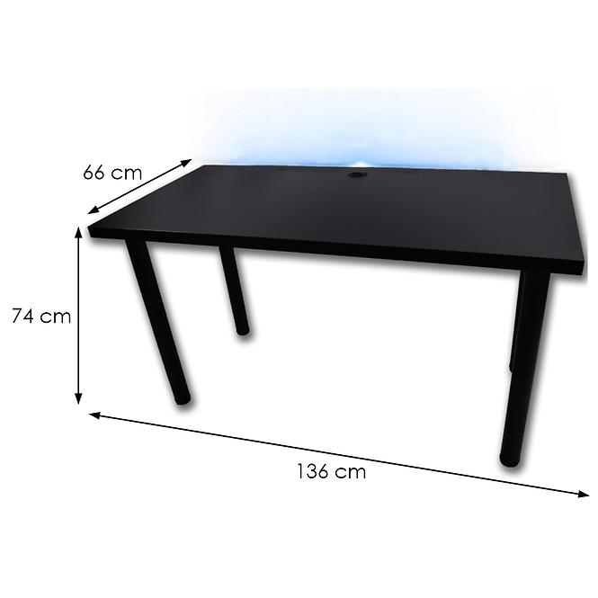 Psací Stůl Pro Hráča 136cm Model 2 Černá Nízký