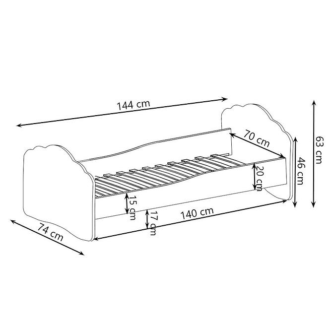 Dětská Postel Casimo 140cm Bílý