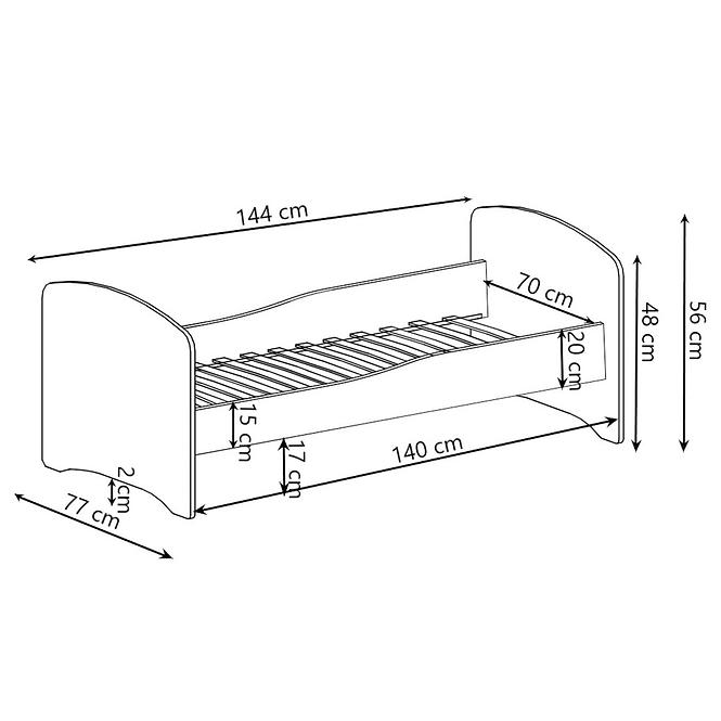 Dětská Postel Pepe 140cm Bílý