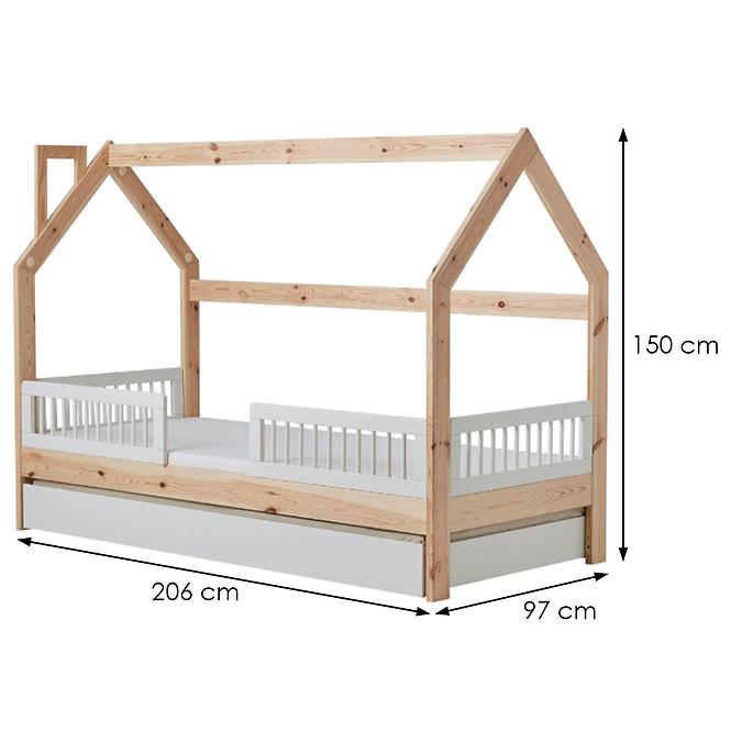 Posteľ Domček 200x90cm Borovice