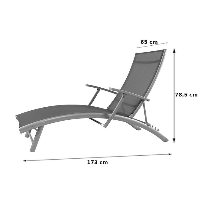 Zahradní lehátko PORTO šedé