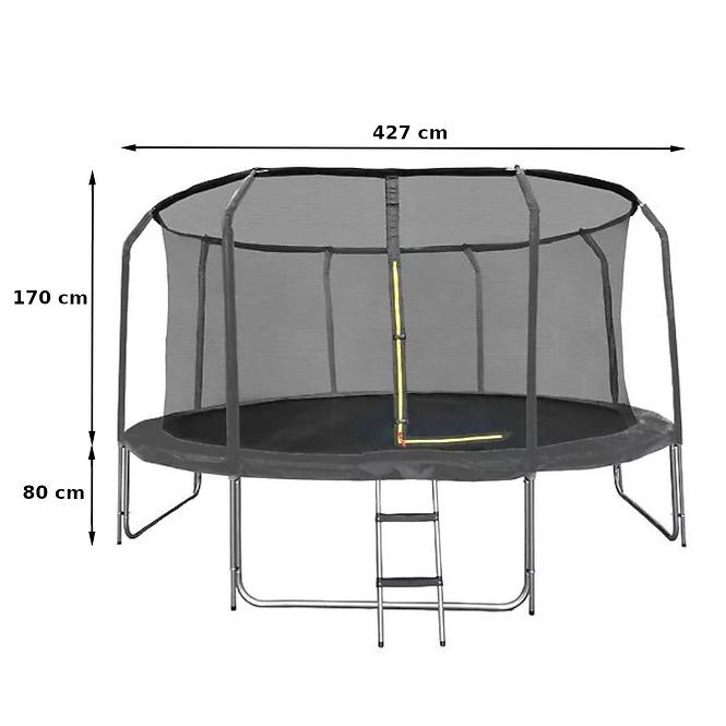 Trampolína COMFORT 427cm černá s žebříkem