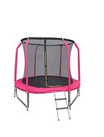 Trampolína COMFORT 244cm růžová se žebříkem