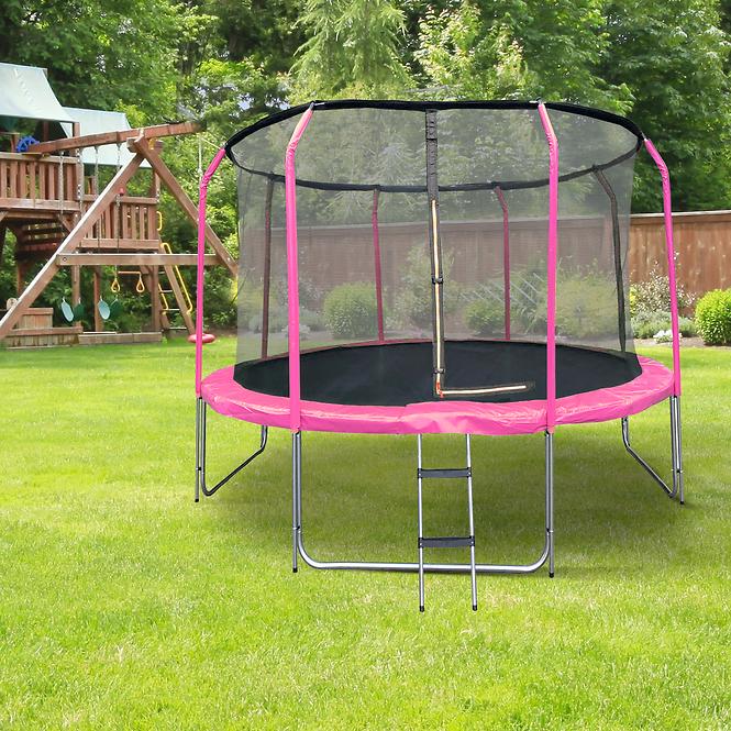 Trampolína COMFORT 305cm růžová s žebříkem