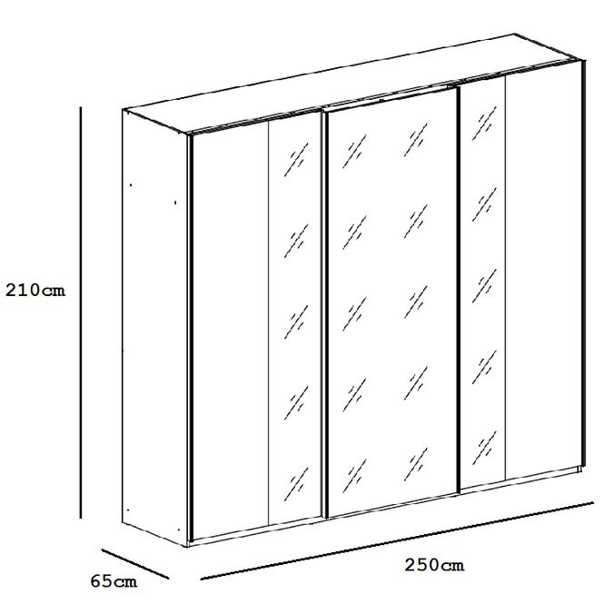 Skříň Praga 250cm Bílá