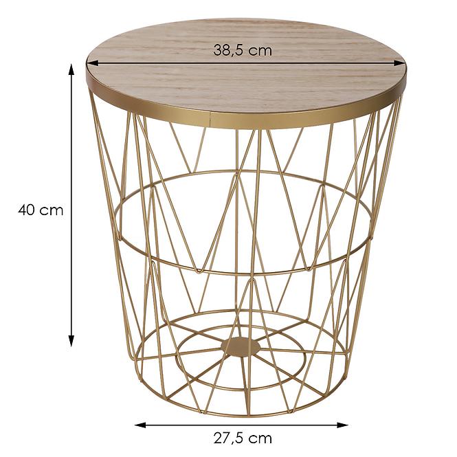 Košík Space Zlatý/Dřevo
