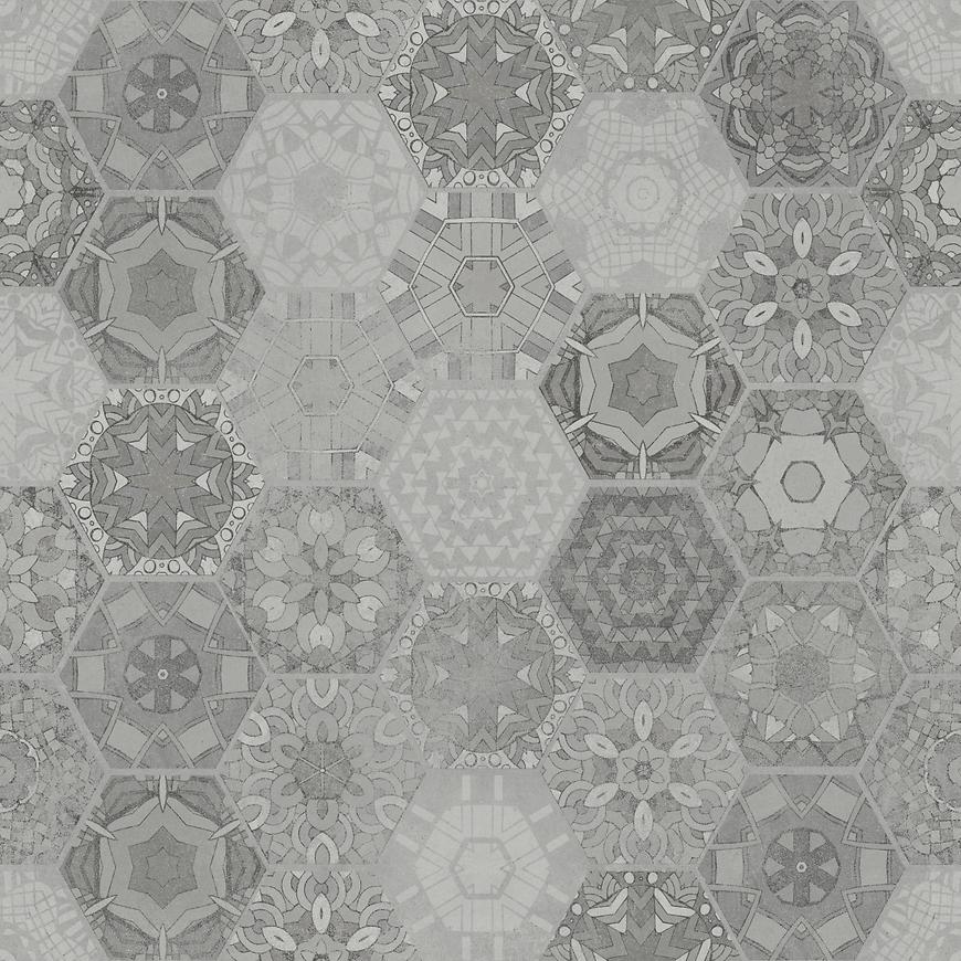 Dlažba Patchwork hexagon grey 60/60 REKT.