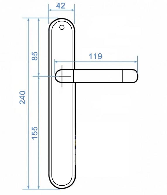 Klika DURO BB72 nikl/satén